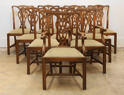 Lot 535 - A set of ten mahogany dining chairs