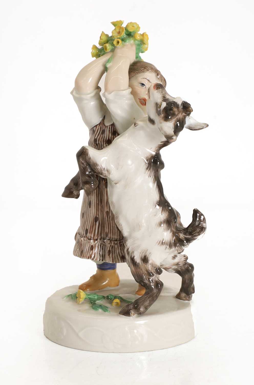 Lot 104 - A Meissen figure 'Girl with Goat'