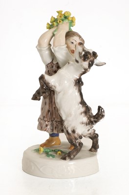 Lot 103 - A Meissen figure 'Girl with Goat'