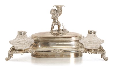 Lot 1 - An Elkington & Co, silverplated ink stand