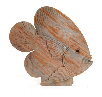 Lot 397 - A carved marble angel fish
