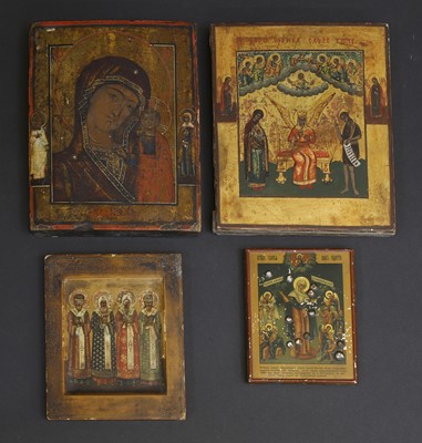 Lot 290 - A collection of four miniature Eastern Orthodox icons