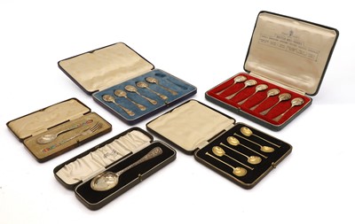 Lot 41A - A collection of silver boxed flatware