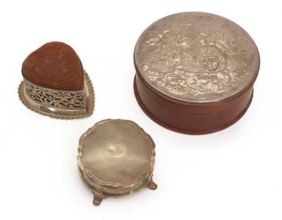 Lot 28 - A collection of silver topped boxes
