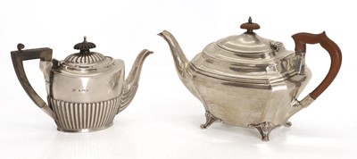 Lot 33 - Two silver teapots