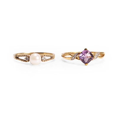 Lot 165 - Two 9ct gold gemstone set rings