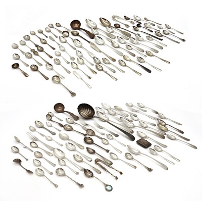 Lot 49 - A collection of silver flatware