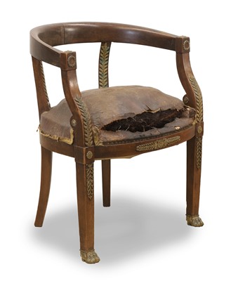 Lot 523 - A French empire-style tub armchair