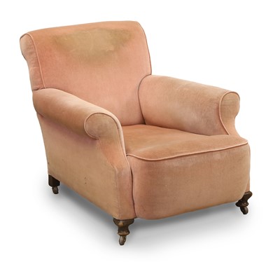 Lot 503 - A velvet-upholstered club armchair