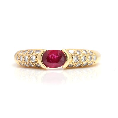 Lot 86 - An 18ct gold ruby and diamond ring