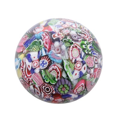 Lot 33 - A large Clichy glass scramble paperweight