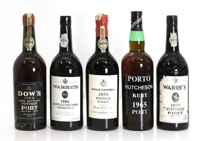 Lot 399 - A collection of five bottles of Port