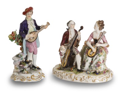 Lot 105 - A figural porcelain couple