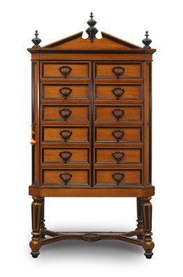 Lot 505 - A Dutch walnut and ebonised collectors cabinet