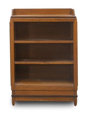 Lot 503 - A Dutch Art Deco style teak and ebonised open bookcase