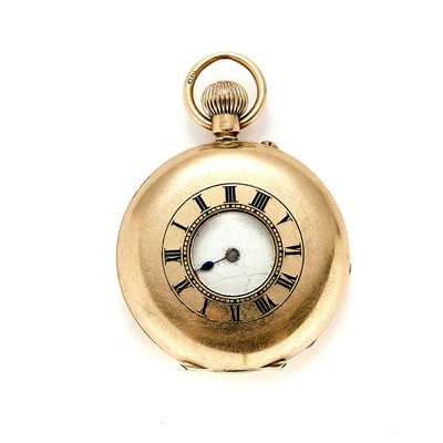 Lot 331 - An 18ct gold half hunter pocket watch