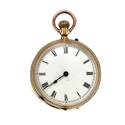 Lot 329 - A Continental gold top wind fob watch
