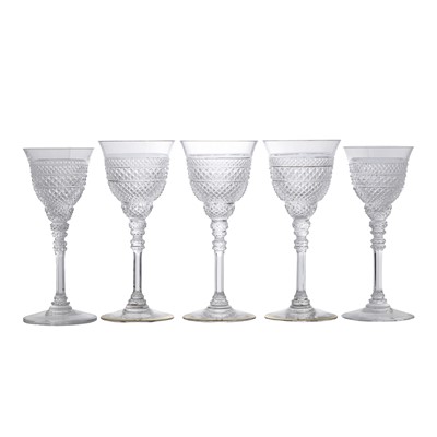 Lot 301 - A set of nine St Louis 'Extravagance' wine glasses