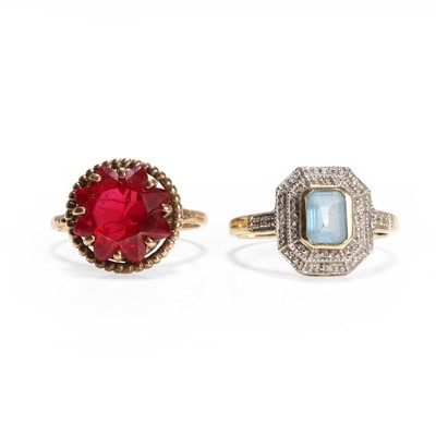 Lot 170 - Two 9ct gold gemstone set rings