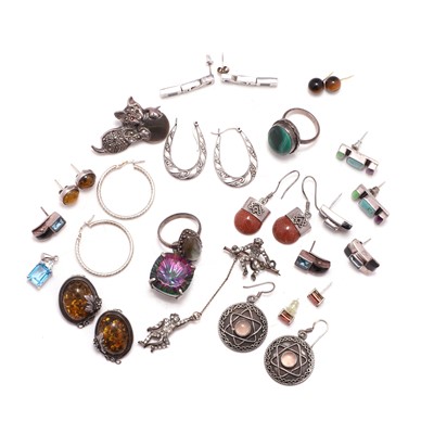 Lot 244 - A collection of semi-precious gemstone jewellery