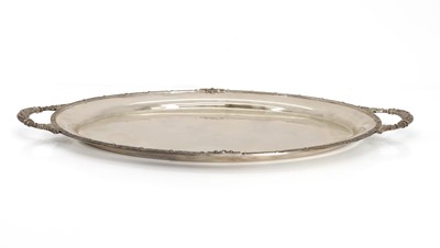 Lot 7 - A Irish twin handled silver tray