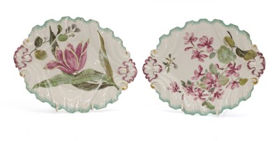 Lot 118 - A pair of shaped moulded porcelain dishes