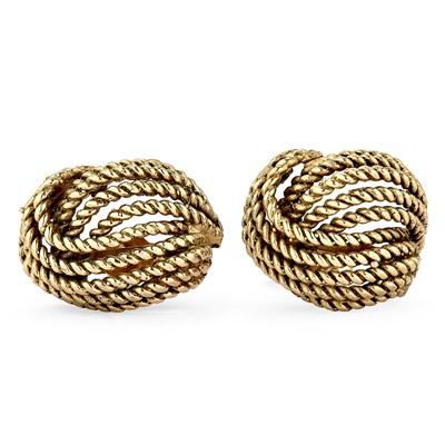 Lot 104 - A pair of cuff stud earrings