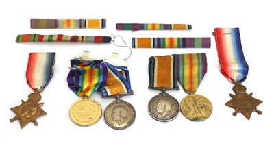 Lot 386 - Two pairs of WWI medals