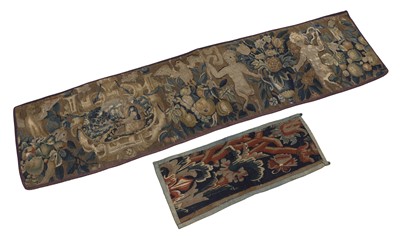 Lot 411 - Two tapestry banners or fragments