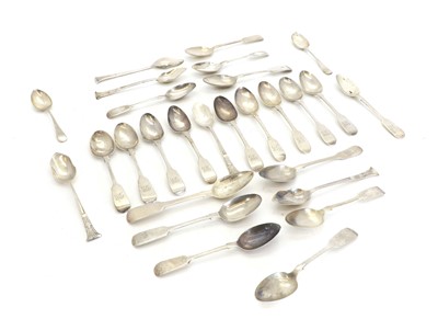 Lot 23 - A collection of silver teaspoons