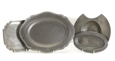 Lot 312 - A collection of pewter plates and dishes