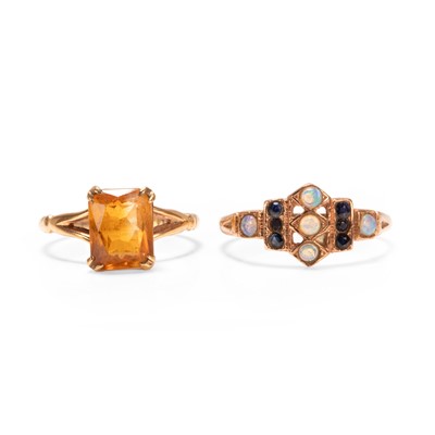 Lot 181 - Two 9ct gold gemstone set rings
