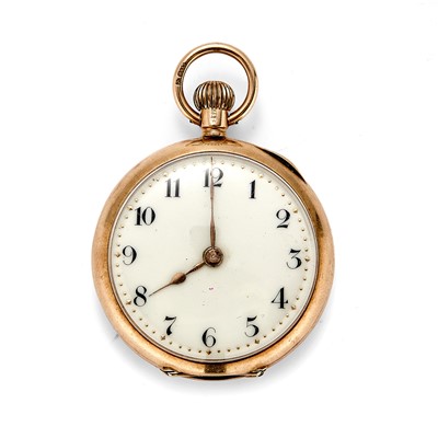 Lot 334 - A 15ct gold fob watch