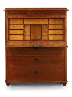 Lot 510 - A Swedish satin birch secretaire abattant
