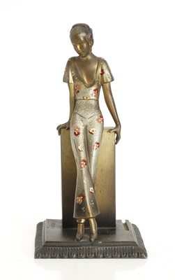 Lot 314 - An Austrian Art Deco spelter table lighter