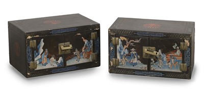 Lot 74 - A pair of Chinese painted cabinets