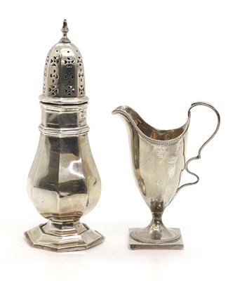 Lot 10 - A George III silver helmet shaped cream jug