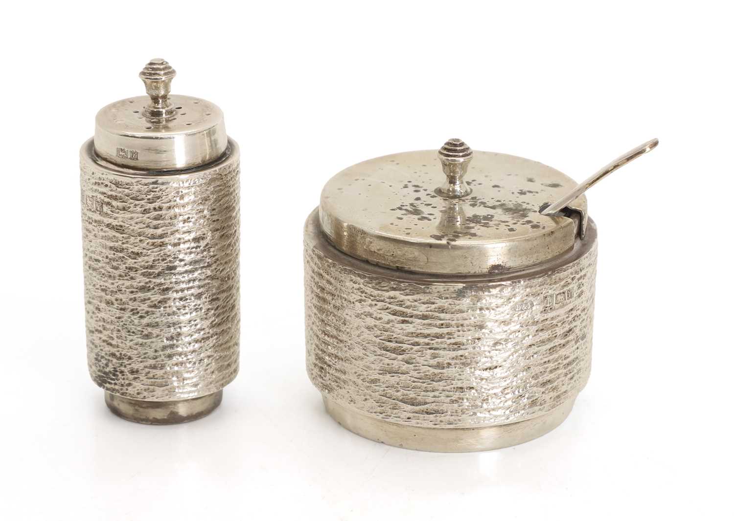 Lot 5 - A silver two piece condiment set