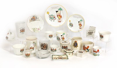 Lot 107 - A Mabel Lucie Attwell trio, and a collection of Cambridge armorial items