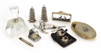 Lot 4 - A pair of Chinese silver pagoda form pepperettes