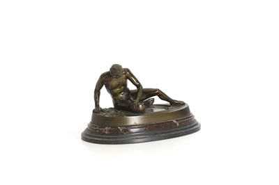 Lot 255 - A bronze group of the Dying Gaul