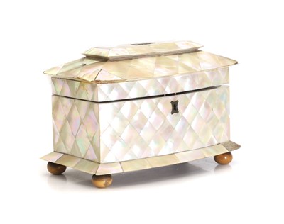 Lot 307 - A Victorian mother of pearl tea caddy