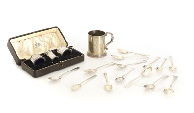 Lot 18 - A silver christening mug of inverted tapering cylindrical form