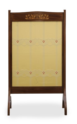 Lot 528 - An Arts and Crafts inlaid mahogany fire screen