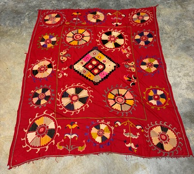 Lot 413 - A large Suzani textile covering