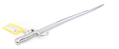 Lot 381 - A French chromed chassepot yataghan sword bayonet