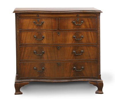 Lot 541 - A George III-style mahogany serpentine chest of drawers