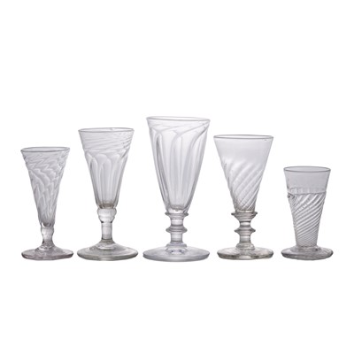 Lot 17 - A large collection of wrythen-moulded ale glasses