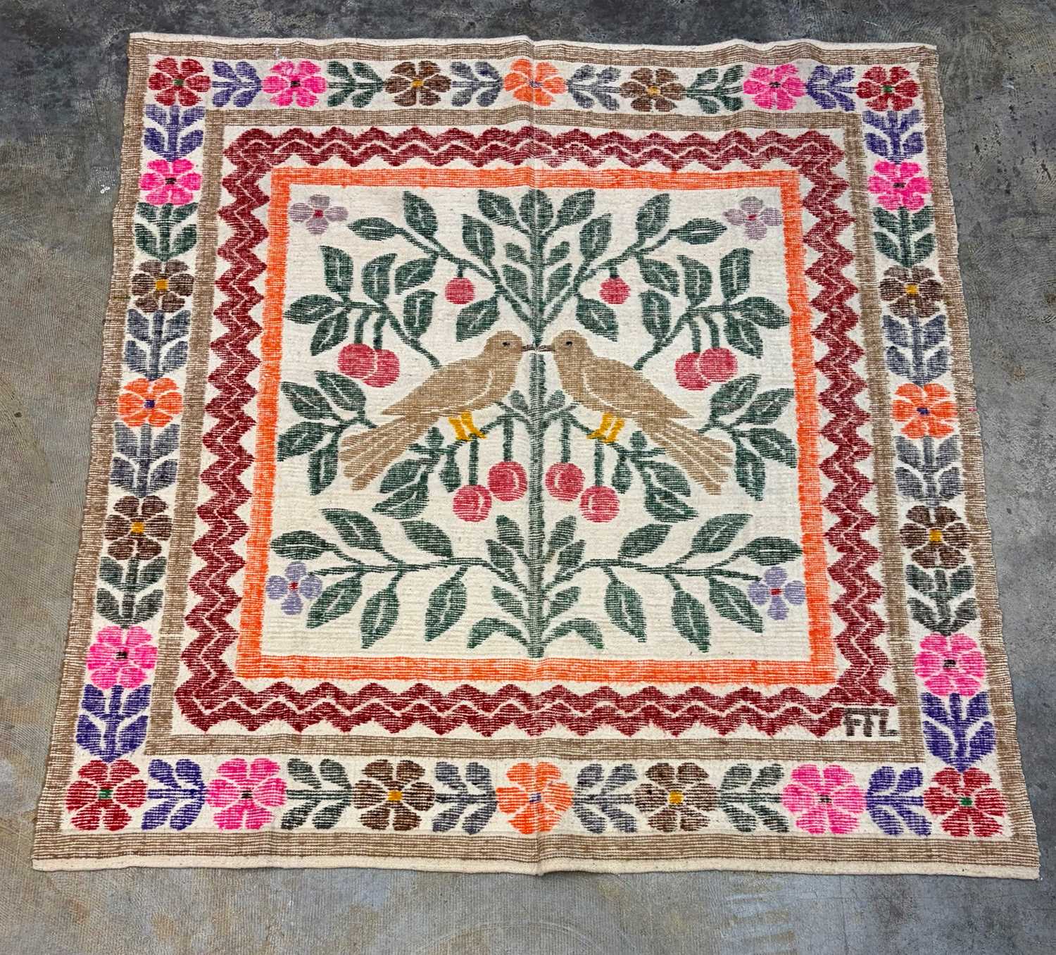 Lot 414 - A Persian Jajim woven and multi-coloured blanket