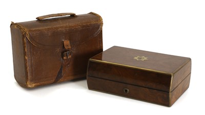 Lot 348 - A burr walnut campaign vanity case